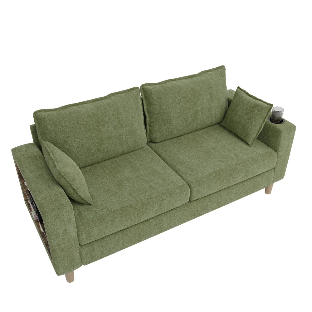 Sofa dwuosobowa NORDICO – z uchwytem na kubek i schowkiem