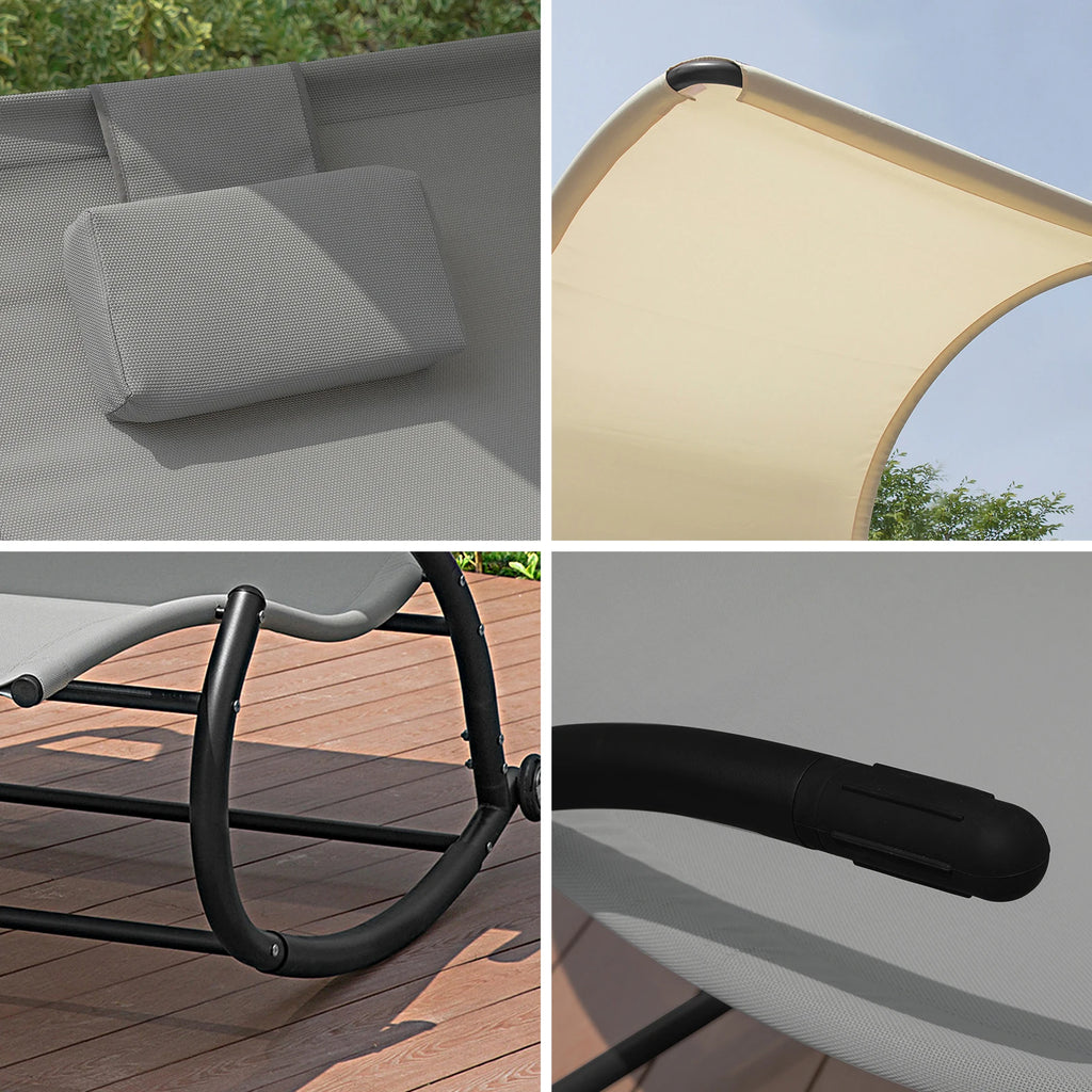 Leżanka ogrodowa dla 2 osób – bujana z daszkiem