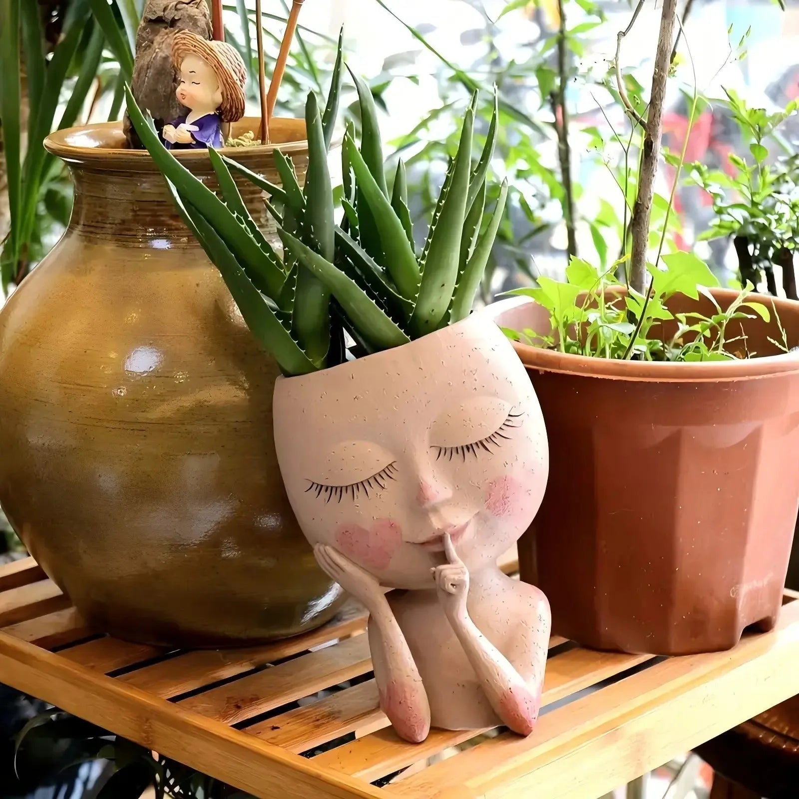 Dekoracyjny wazon artystyczny FEMME – twarz kobiety