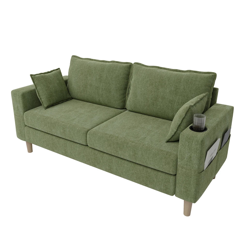 Sofa dwuosobowa NORDICO – z uchwytem na kubek i schowkiem