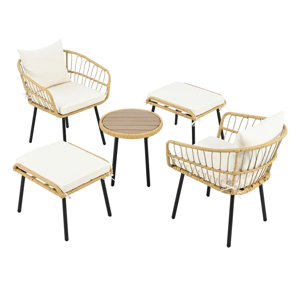 Zestaw ogrodowy rattanowy LUNA – 5 elementów